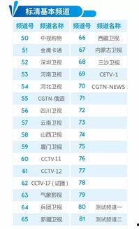 电视频道列表,尽览各大频道精彩内容
